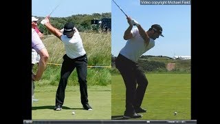 Jon Rahm golf swing  Long Iron faceon amp downtheline July 2017 [upl. by Haras]