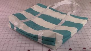 Large Zipper Tote Bag  very detailed instructions [upl. by Deeas]