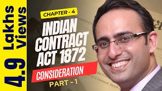 Indian Contract Act 1872 Chapter4 Consideration Part1 [upl. by Dlnaod]