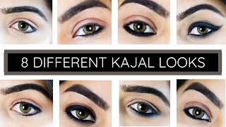 8 DIFFERENT KAJAL LOOKS  HOW TO APPLY KAJAL [upl. by Unity]