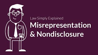 Misrepresentation and Nondisclosure  Contracts  Defenses amp Excuses [upl. by Gamages609]