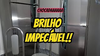 COMO LIMPAR E DAR LUSTRE EM GELADEIRA DE INOX E CADEIRAS DE INOX [upl. by Fattal977]