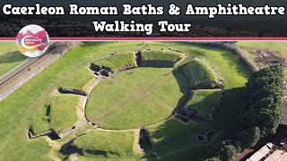 CAERLEON ROMAN BATHS amp AMPHITHEATRE WALES  Walking Tour  Pinned on Places [upl. by Pontius]