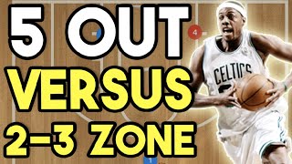 5 Out Offense vs 23 Zone Defence  Offensive Basketball Plays [upl. by Anyak]