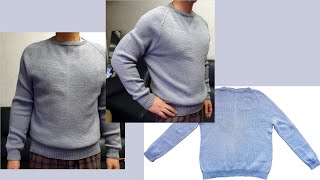 남자 탑다운스웨터 뜨기 1 예쁜 스웨터를 선물 해 보세요 Knitting mens top down sweater 1 [upl. by Imyaj]