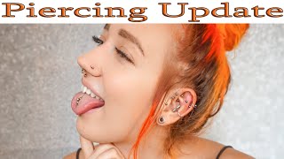 Piercing Update  Piercings wachsen raus  Verheilung  Tragus Conch amp Labret [upl. by Asssilem620]