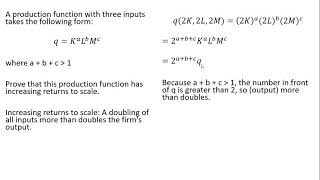 How to Prove Increasing Returns to Scale with 3 inputs [upl. by Osnerol816]