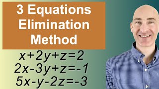 Solving Systems of 3 Equations Elimination [upl. by Atsuj]