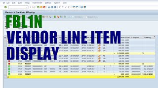 SAP Transaction FBL1N  Vendor Line Item Display [upl. by Frum]