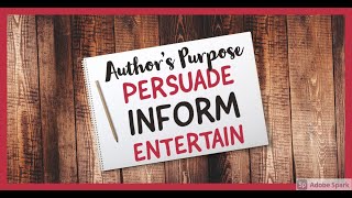 Authors Purpose Song  PIE  Persuade Inform Entertain [upl. by Onder]