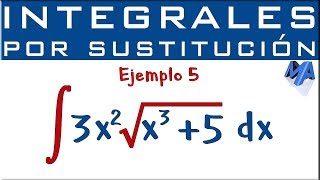 Integración por sustitución  Ejemplo 5  Raíz [upl. by Rica]