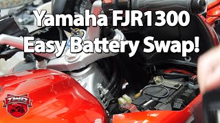 How To Replace The Battery On A Gen 3 Yamaha FJR1300 [upl. by Aeuhsoj]