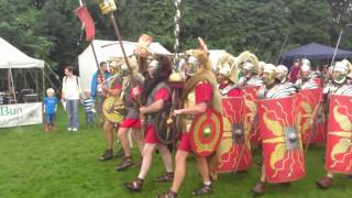 Roman Reenactment at the Amphitheatre in Caerleon Marching In [upl. by Neda]