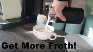 How to Get More Froth from Your Nespresso Coffee Aeroccino  Nespresso tips and help [upl. by Anneyehc]