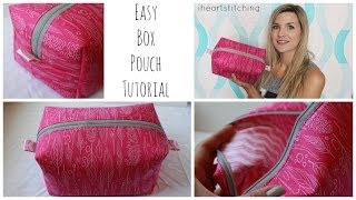 Easy Zippered Box Pouch Tutorial [upl. by Socram]