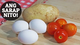 Try this EGG POTATO AND TOMATO breakfast recipe Pwede iulam sa kanin o ipalaman sa tasty bread [upl. by Cressy932]