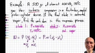 Thermo 44  Isobaric Process  Boundary Work  Solved Example Problem [upl. by Susannah]