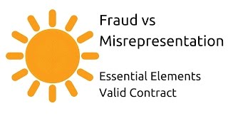 Fraud vs Misrepresentation  Other Essential Elements of a Valid Contract  CA CPT  CS amp CMA [upl. by Divad]