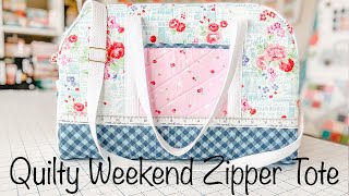 Quilty Weekend Zipper Tote  TUTORIAL [upl. by Presley223]