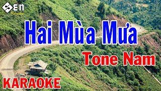 Karaoke Hai Mùa Mưa Tone Nam Nhạc Sống  Beat Chuẩn Cực Hay [upl. by Ponton]