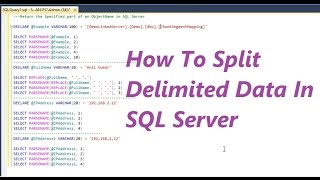 How To Split Delimited Data In SQL Server [upl. by Andre]