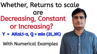 78 Whether Returns to scale are Decreasing Constant or IncreasingWith six 6 Numerical Examples [upl. by Odlareg]