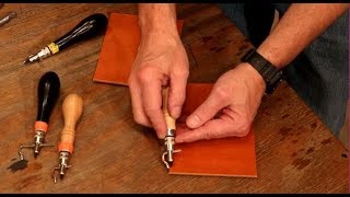 The Leather Element Using a Leather Stitch Groover [upl. by Assilak198]